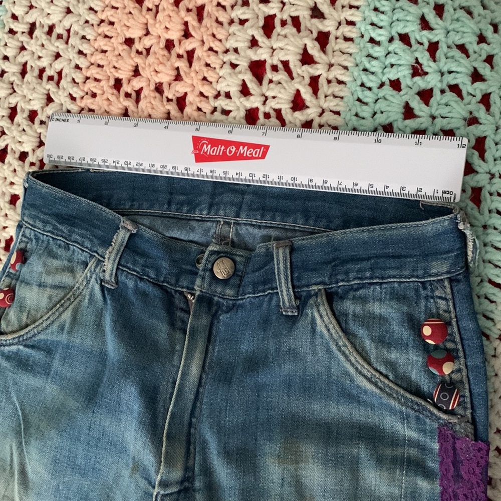 Boho Patchwork Flared Jeans - image 4